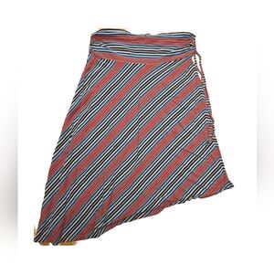 Patagonia Kamala Asymmetrical Maxi Skirt in Red and Blue Stripes, Size XL